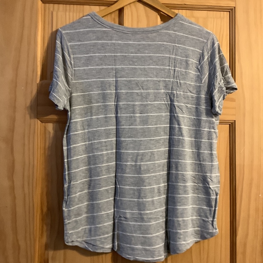 Gray T-Shirt. With White Stripes - Picture 2 of 3